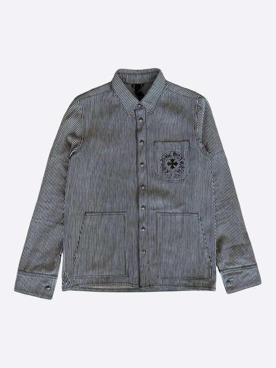 Chrome Hearts Other - Chrome Hearts Blue & White Pinstripe Chore Button Up Shirt